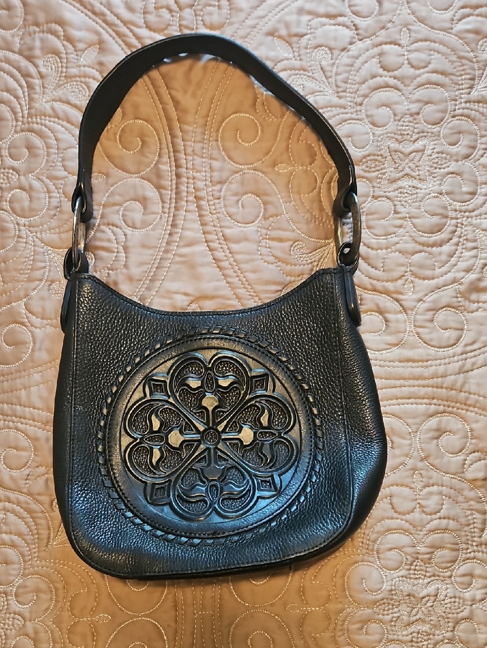 BRIGHTON AMELIE BLACK FERRAEA COLLECTION 3D MEDALLION Shoulder Bag